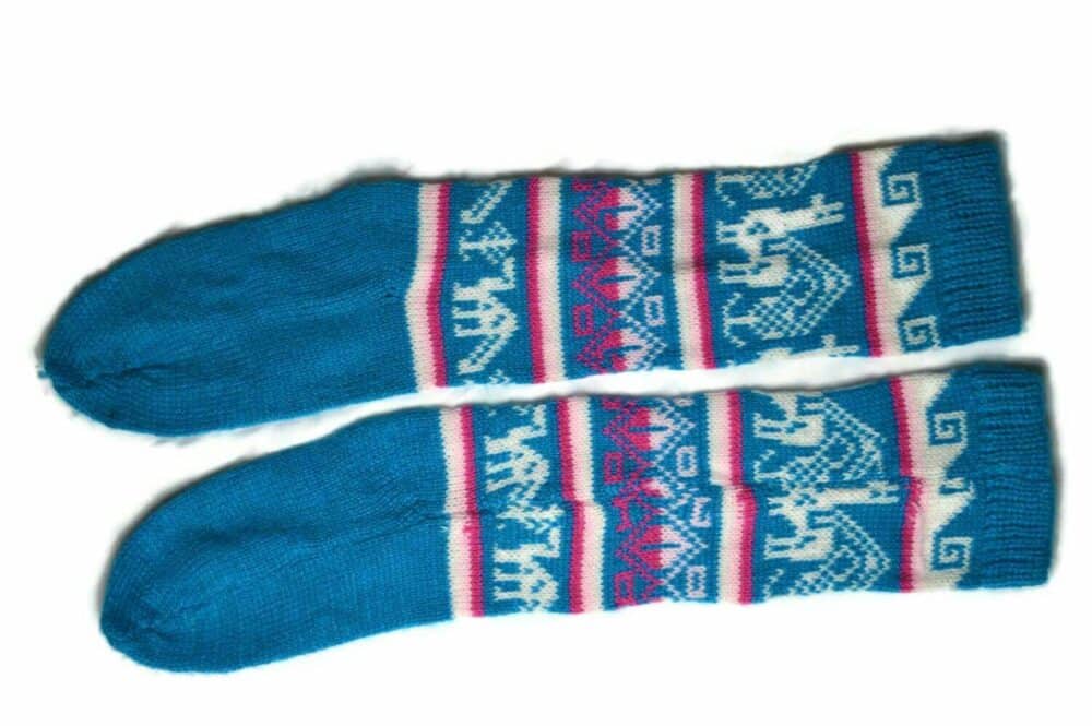 Bunten Alpaka Socken blau