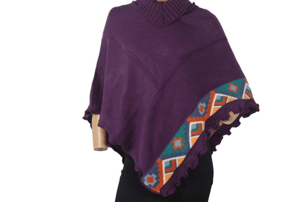 Alpaka Poncho Chaxa violett